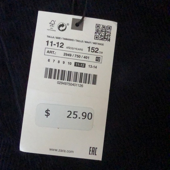 Zara pants yrs 11-12 - Picture 2 of 3